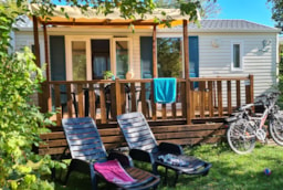 Mietunterkunft - Mobilheim Sunny Klimatisiert 30 M² - 2 Schlafzimmer - Camping LES CALQUIERES