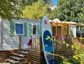 Huuraccommodatie(s) - Stacaravan  Twinny Airconditioning - 3 Slaapkamers - Half-Schaduwrijk Terras - Camping LES CALQUIERES