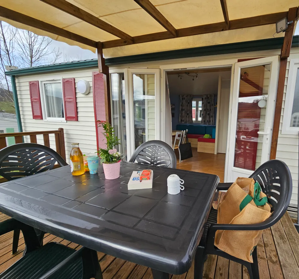 Location - Mobile-Home  Twinny  -  Terrasse Semi-Couverte - Camping LES CALQUIERES
