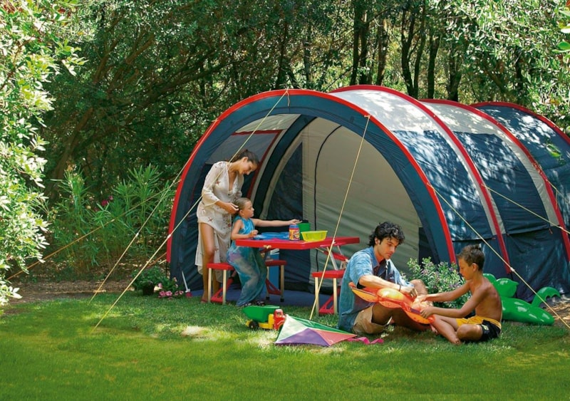 Standplaats: auto + tent of caravan