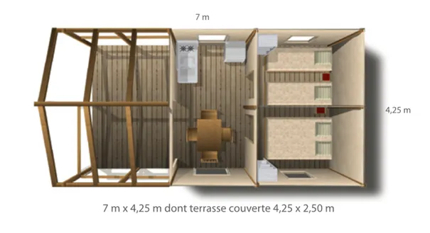 Lodge Confort 2 Chambres Non Sanitarisé S