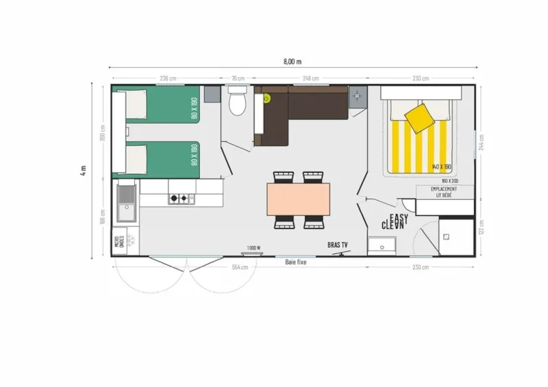 Mobil Home Ciela Confort - 2 Chambres - Vue Sur Le Lac