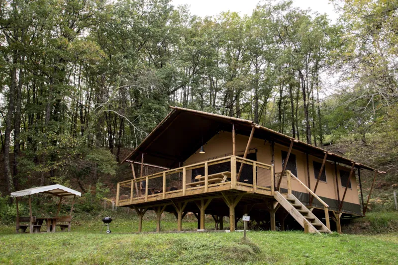 Tente Lodge Luxe Xl Luxe Safari     3 Chambres - Terrasse Couverte