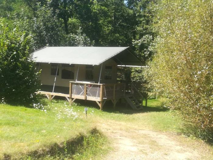 Tente Safari Lodge Nature 42M²/ 2 Chambres - Terrasse Couverte (Sans Sanitaire Privatif)