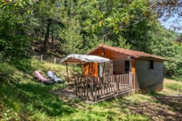 Accommodation - Green Chalet 35M² / 2 Bedrooms - Terrace - Camping Domaine de  La SERRE