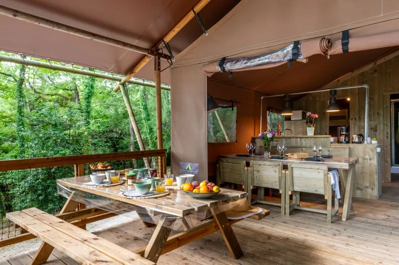 Tente Lodge Luxe Xl Luxe Safari     3 Chambres - Terrasse Couverte