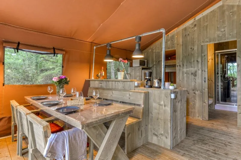 Tente Lodge Luxe Xl Luxe Safari     3 Chambres - Terrasse Couverte