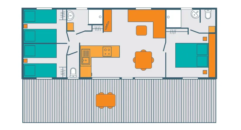 Mobil Home Premium 42M² (3 Chambres - 2 Salles D'eau)