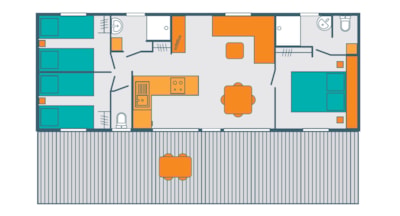 Mobile-home Premium 42m² (3 bedrooms - 2 bathrooms)
