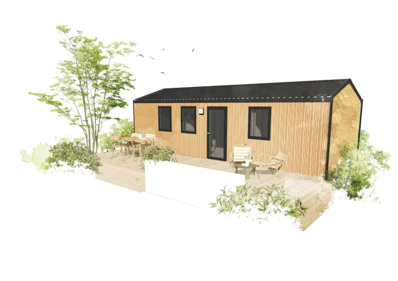 Mobil-Home Premium | 33 M² | 2 Salles De Bain Terrasse Bois Couverte