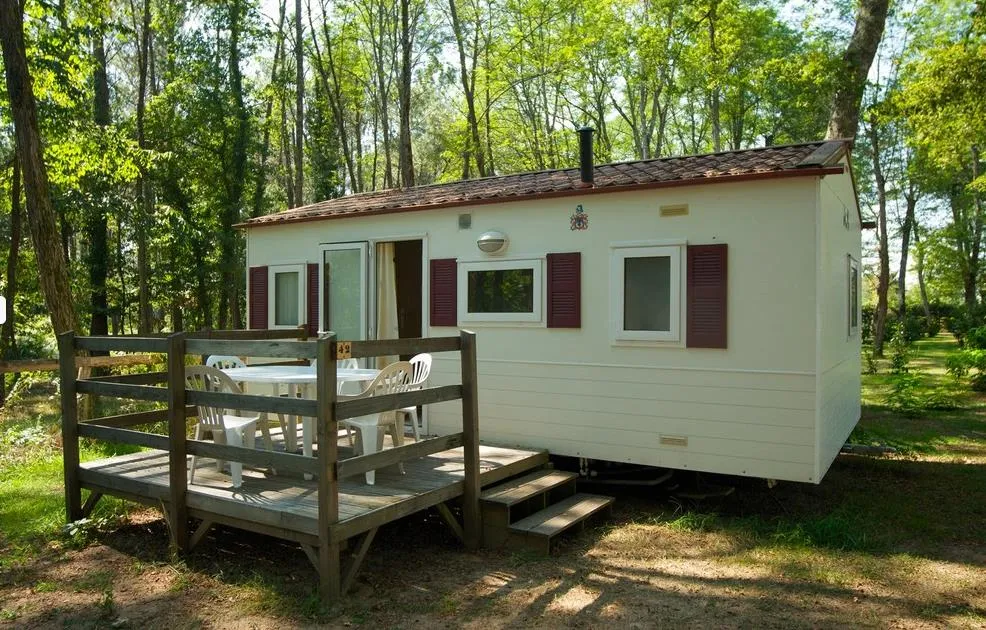 Location - Mobil Home 2 Chambres & Climatisation - Camping  des Landes d'Armagnac