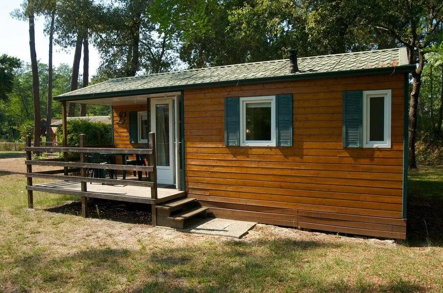Location - Mobil Home 2 Chambres & Climatisation - Camping  des Landes d'Armagnac