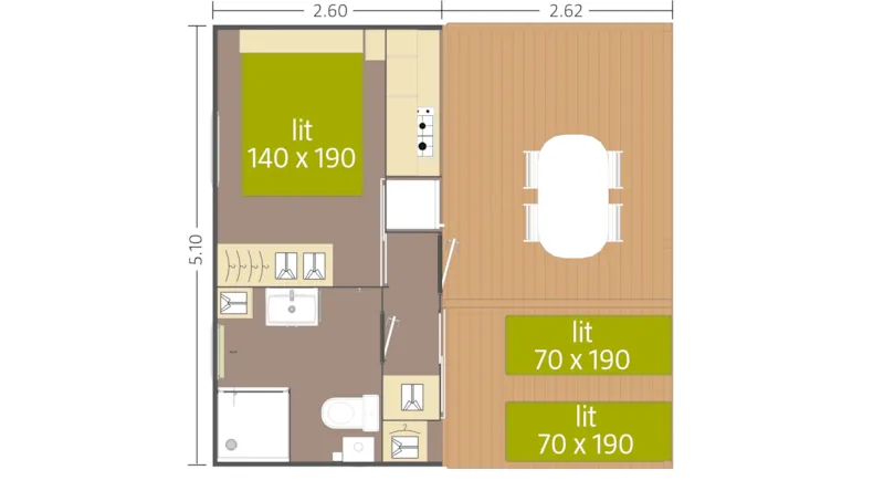 Mobil Home Toile Tithome Avec Sanitaire