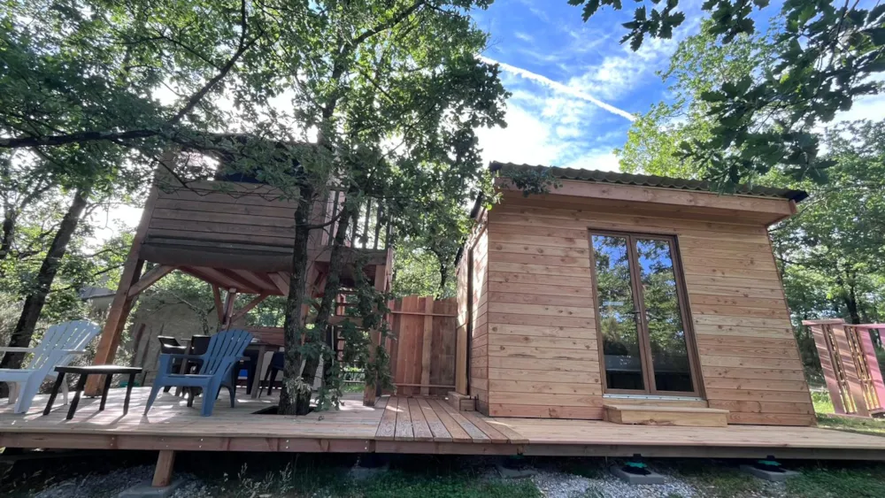 Location - Cabane Sur Pilotis 4 Pers Avec Sanitaires - Camping Le Roc del Rey