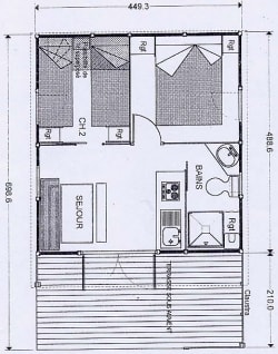 Figuier Standard Chalet 20m² - 2 bedrooms + 10 m² covered terrace