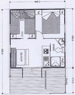Chalet Figuier Standard 20M² - 2 Chambres + Terrasse Couverte 10M²