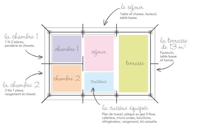 Tente Safari Acacia Standard 23M² (Sans Sanitaires) - 2 Chambres + Terrasse Couverte 12M²