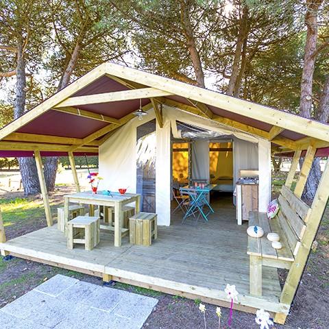Location - Eco Lodge Avec Sanitaires 30M2 (2 Chambres) - Camping La Pibola
