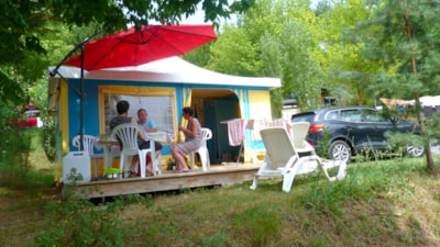 Standard Prunier Canvas Bungalow 25m² (without sanitary facilities) - 2 bedrooms + 10m² terrace