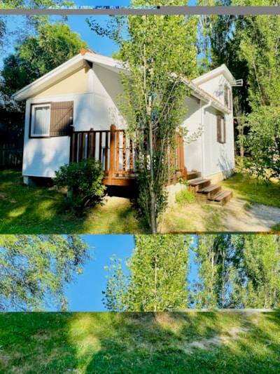Premium Cèdre Chalet 35m² - 3 bedrooms + Semi-covered terrace 8m² + Air conditioning + TV