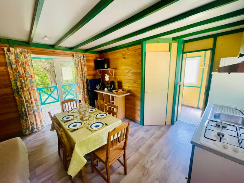 Chalet Douglas Premium 32M2 Climatisé - 2 Chambres + Terrasse Couverte 15M2 5/6 Personnes