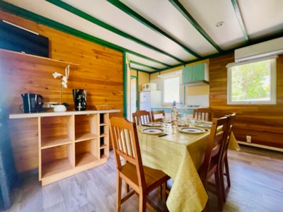 Chalet Douglas Premium 32m2 climatisé - 2 chambres + Terrasse couverte 15m2