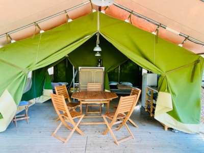 Acacia Standard Safari Tent 23m² (without sanitary facilities) - 2 bedrooms + 12m² sheltered terrace