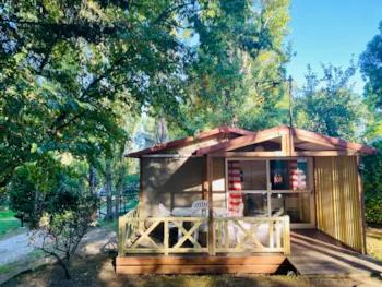 Location - Chalet Bouleau Standard 20M² - 2 Chambres + Terrasse Couverte 10M² - Flower Camping LA PIBOLA