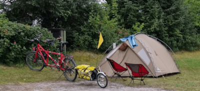 Pitch for tent without electricity