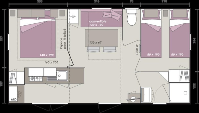 Mobil Home Riviera Confort 26M² (2 Chambres) + Tv + Terrasse Couverte