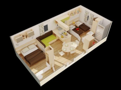 Mobile-Home Confort 30m² (2 bedrooms) + sheltered terrace