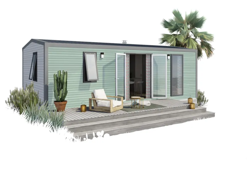 Mobil-Home Premium 32M² 3 Chambres + Terrasse + Tv + Lave Vaisselle