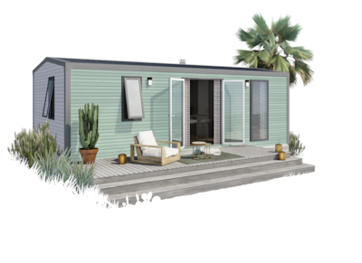 Mobile-home Premium 32m² 3 bedrooms + terrace + TV + dishwasher