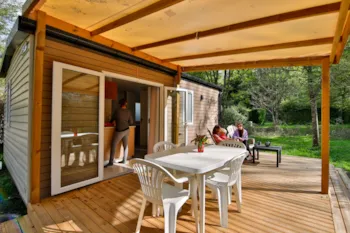 Huuraccommodatie(s) - Stacaravan  Confort 23M² (2 Slaapkamers) + Tv + Overdekt Terras - Camping l'Arize