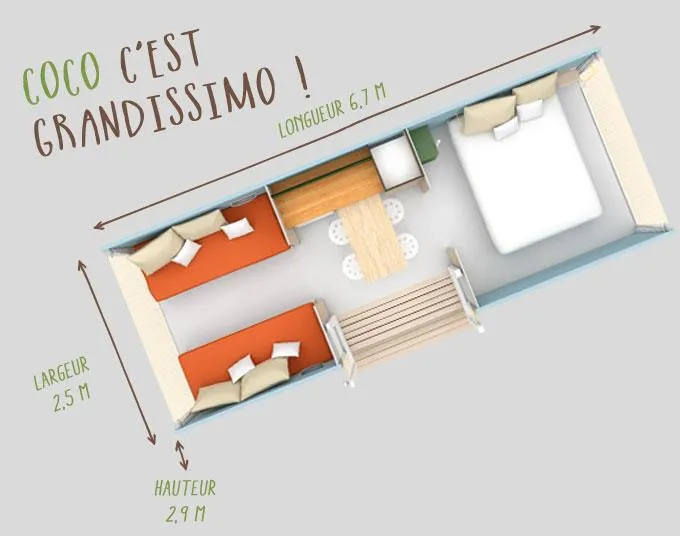 Bungalow Coco Sweet Sans Sanitaires.