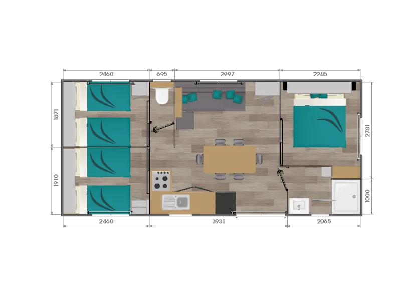 Mobil-Home Couserans Avec Terrasse Couverte 6 Pers.