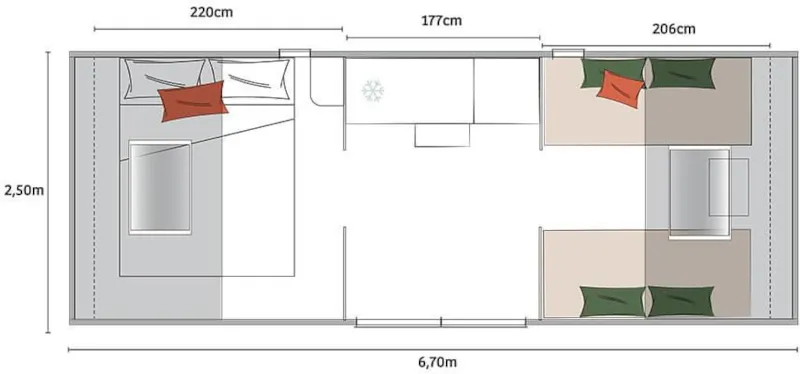 Coco Sweet Standard 16M² 2 Chambres - Sans Sanitaires