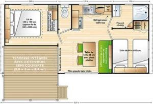 Mobile-home Confort 25m²² 2 bedrooms + TV