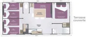 Mobil-Home Confort 32M² 3 Chambres + Tv