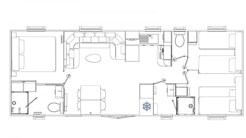 Mobile-Home Premium 40M² Climatisé 3 Chambres + 2 Salles De Bain + Tv + Lave Vaisselle + Plancha