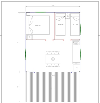 Woodlodge Comfort Tent 23m² - 2 bedrooms - without sanitairy