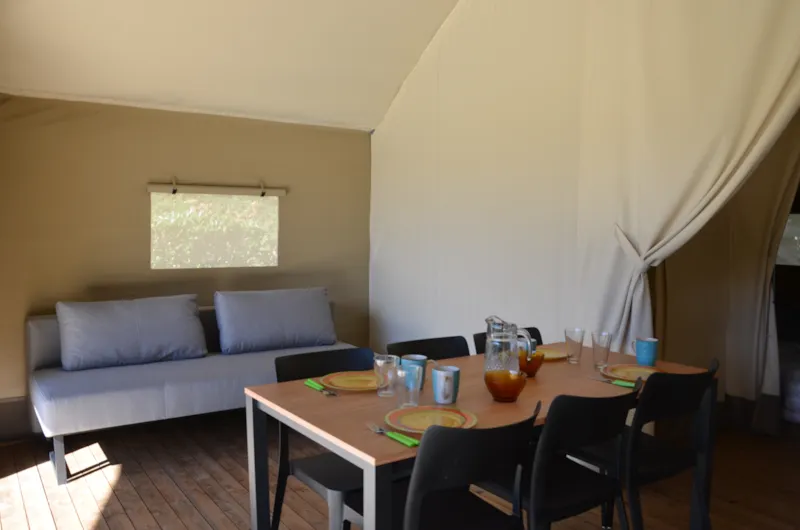 Tente Woodlodge Confort Family 34M² - 3 Chambres - Sans Sanitaire