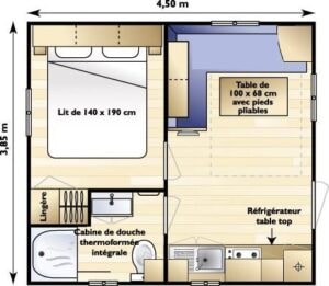 Mobile-home Confort 20m² - 1 bedroom - air conditionning