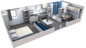 Mobil-Home Comfort 35m² 2 bedrooms + TV (also suitable for people with reduced mobility)