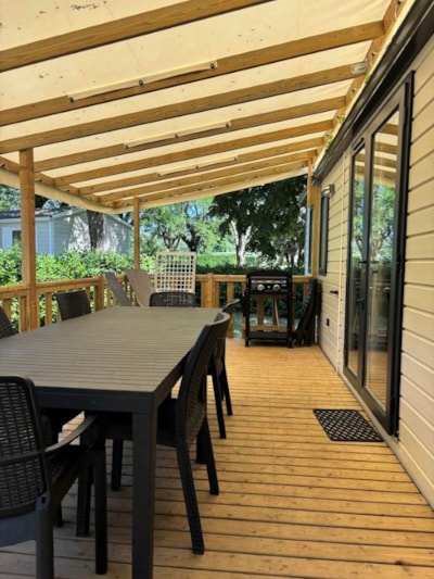 Premium mobile home 40m² (3 bedrooms-6 people) + 2 bathrooms + TV + LV + Plancha + Air conditioning