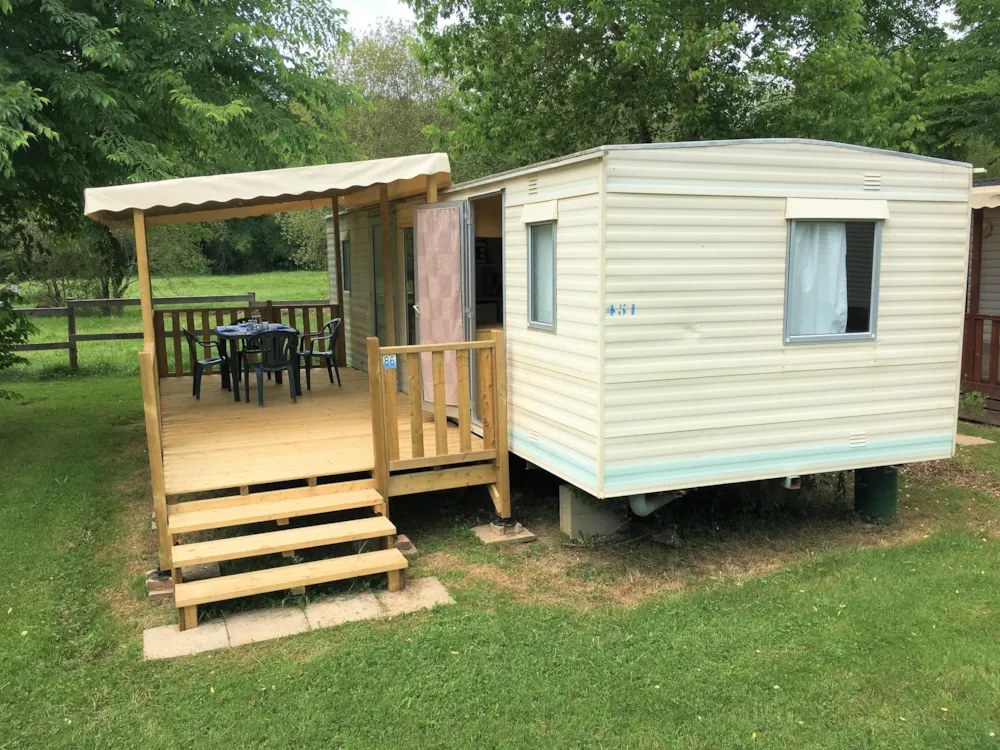 Location - Mobil Home Toit Plat Avec Sanitaire - Camping Audinac les Bains