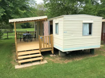Location - Mobil Home Toit Plat Avec Sanitaire - Camping Audinac les Bains