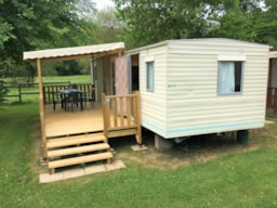 Accommodation - Mobil Home Toit Plat + Sanitary - Camping Audinac les Bains