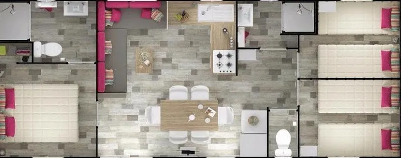 Mobil-Home Confort 36M² - 3 Chambres + Terrasse Couverte + Clim Réversible + Tv