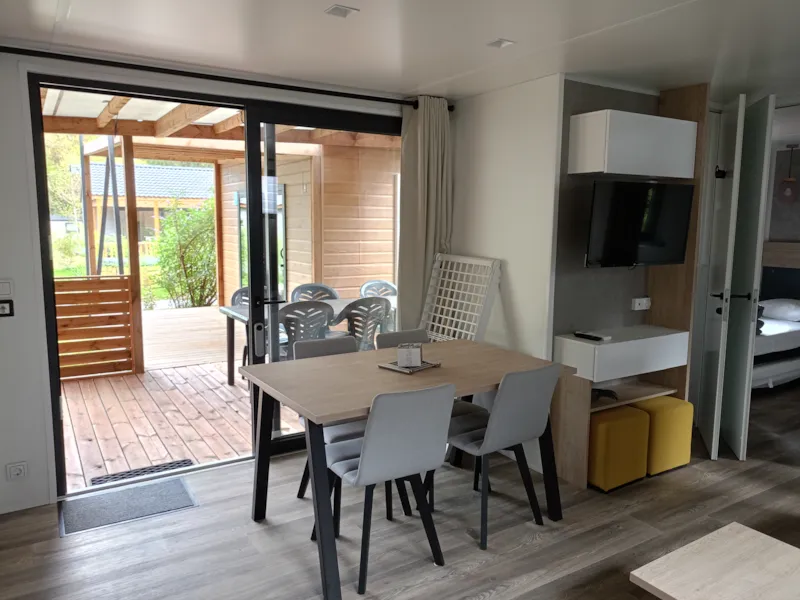 Mobil-Home Premium 40M² - 3 Chambres - 2 Salles De Bain + Terrasse Couverte + Clim Réversible + Tv